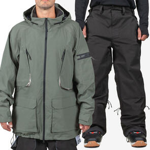 ENDEAVOR SNOWBOARDS 2025 2L PATROL JACKET MOSS + 3L ELITE PANT BLACK