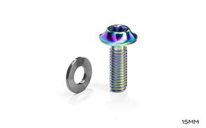 ABSOLUTE BLACK TITANIUM FLAT MOUNT CALIPER BOLT WITH ULTRA-LOW FRICTION WASHER 15MM|RAINBOW