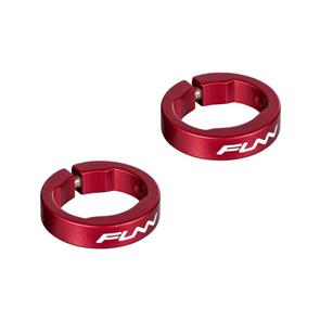 FUNN ALLOY LEFT & RIGHT GRIP LOCK RINGS - RED