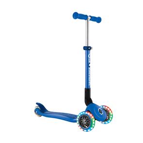 GLOBBER JUNIOR FOLDABLE LIGHTS SCOOTER- NAVY BLUE