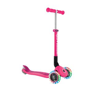 GLOBBER JUNIOR FOLDABLE LIGHTS SCOOTER- FUCHSIA PINK