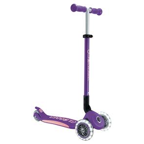 GLOBBER ELITE PRIMO FOLD PLUS LIGHTS SCOOTER  - PURPLE/ PASTEL PINK