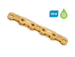 KMC CHAIN KMC 'XSL FLAT' 12/13 SPEED PRE WAXED CHAIN, 126L, TI-GOLD (SRAM T-TYPE)