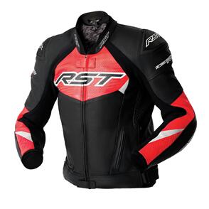 RST TRACTECH EVO D3O CE LEATHER JACKET [BLACK/F.RED] 