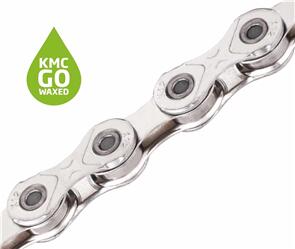 KMC CHAIN KMC 'X12W' WAXED CHAIN 12SPD  1/2" X 11/128" SILVER/SILVER  126 LINKS