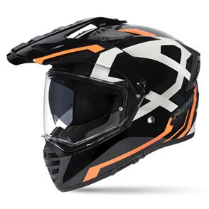 M2R PATROL RAZOR PC-8 BLACK/GREY ORANGE ADVENTURE HELMET