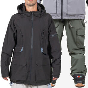 ENDEAVOR SNOWBOARDS 2025 2L PATROL JACKET BLACK + 2L PATROL CARGO PANT MOSS