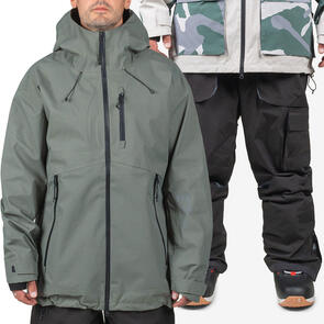 ENDEAVOR SNOWBOARDS 2025 3L SHELTER JACKET MOSS + 2L PATROL CARGO PANT BLACK