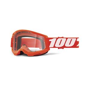 100% STRATA 2 GOGGLE ORANGE CLEAR LENS