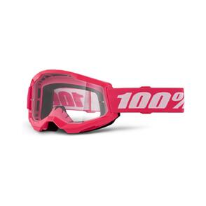 100% 2024 STRATA YOUTH MOTO GOGGLE PINK  CLEAR LENS