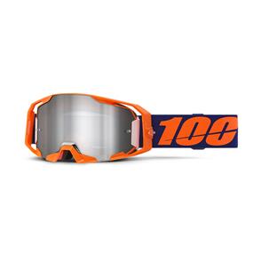 100% 2025 ARMATIC GOGGLE NEON ORANGE MIRROR SILVER FLASH LENS