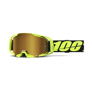 100% 2025 ARMATIC GOGGLE NEON YELLOW MIRROR TRUE GOLD LENS