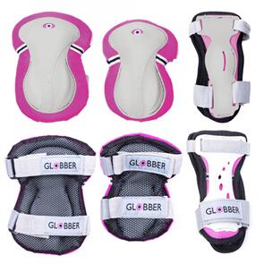 GLOBBER JUNIOR PROTECTIVE PAD SET DEEP PINK