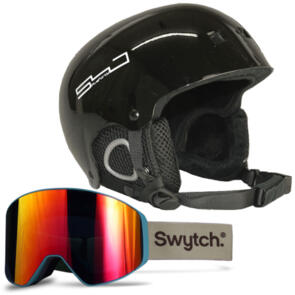 540 T10 HELMET BLACK + SWYTCH MAGNETIC GOGGLE SAND