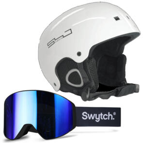 540 T10 HELMET WHITE + SWYTCH MAGNETIC GOGGLES BLACK