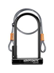 KRYPTONITE KRYPTONITE NEW-U KEEPER STANDARD U-LOCK WITH 4’ (120 CM) FLEX CABLE BLACK 12MM X 20.3CM (8"") X 10.2CM (4"")