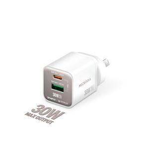 MICRODIA SMARTCUBE NANO 30W DUAL PORT GAN WALL CHARGER - WHITE