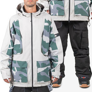 ENDEAVOR SNOWBOARDS 2025 2L PATROL JACKET SAND / CAMO + 2L PATROL CARGO PANT BLACK