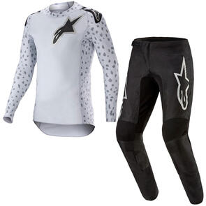 ALPINESTARS 2023 SUPERTECH NORTH JERSEY HAZE GRAY/BLACK + 2026 FLUID GRAPHITE PANTS BLACK/SILVER
