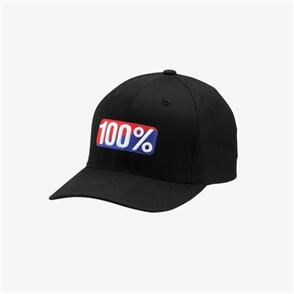 100% CLASSIC X FIT FLEXFIT HAT BLACK 