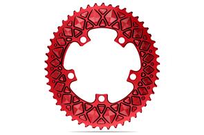 ABSOLUTE BLACK OVAL PREMIUM 110BCD 5 HOLE (SRAM) 2X CHAINRING RED