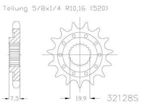 MOTO MASTER SPROCKET FRONT MOTO MASTER MADE IN HOLLAND HONDA CR125R 04-07 CRF250R CRF250X 04-17 14T