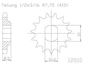 MOTO MASTER 61.008.11.12 MOTO MASTER SPROCKET FRONT MOTO MASTER STEEL 12T GAS GAS HUSQVARNA KTM