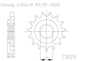 MOTO MASTER FRONT SPROCKET MOTO MASTER KTM 60SX 98-01 65SX 98-21 HUSQVARNA CR65 12-14  TC65 17-21 13T