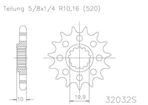 MOTO MASTER SPROCKET FRONT MOTO MASTER KLX400 RMX250 RM250 DR200 DR200 DR250 DR350 DRZ250 DRZ400 14T