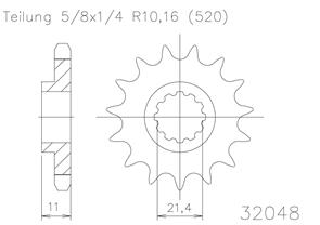 MOTO MASTER SPROCKET FRONT MOTO MASTER HUSQVARNA CR250 00-05 WR250 00-13 TC250 TXC250 04-08 TE250 02-09