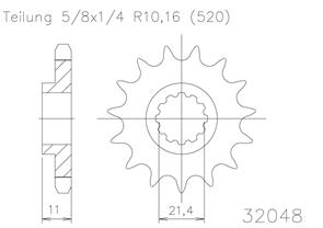 MOTO MASTER SPROCKET FRONT MOTO MASTER 14T HUSQVARNA CR250 00-05 WR250 00-13 TC250 TXC250 04-08 TE250 02-09