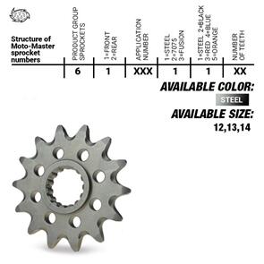 MOTO MASTER 61.052.11.12 MOTO MASTER SPROCKET FRONT MOTO MASTER STEEL 12 TOOTH SHERCO