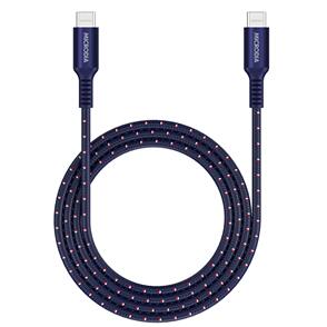 MICRODIA EXECABLE TWEED PD100W 1.3M USB-C TO USB-C CABLE - NAVY