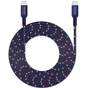 MICRODIA EXECABLE TWEED PD100W 2.6M USB-C TO USB-C CABLE - NAVY