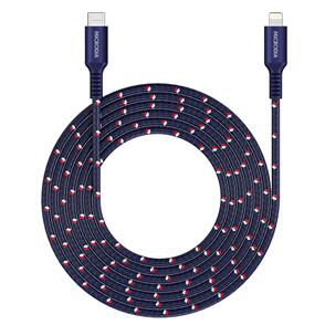 MICRODIA EXECABLE TWEED PD60W 2.6M USB-C TO LIGHTNING CABLE - NAVY