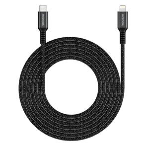 MICRODIA EXECABLE TWEED PD60W 2.6M USB-C TO LIGHTNING CABLE - CHARCOAL