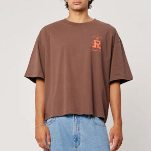ROLLAS BIG WORKS TEE BROWN EARTH/RED