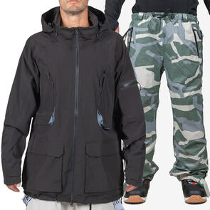 ENDEAVOR SNOWBOARDS 2025 2L PATROL JACKET BLACK + 2L RANGER PANT CAMO