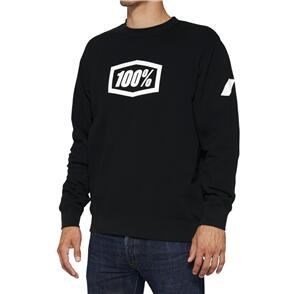 100% ICON PULLOVER CREWNECK FLEECE BLACK