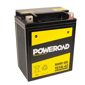 POWEROAD  YG14L-A2 NON-DG NANO GEL BATTERY ALT: YB14L-A2 12N14-3A
