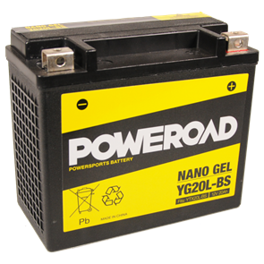POWEROAD  YG20L-BS NON-DG NANO GEL BATTERY ALT: YTX20L-BS YTX20HL-BS