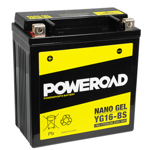 POWEROAD  YG16-BS NON-DG NANO GEL BATTERY ALT: YTX16-BS