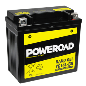 POWEROAD  YG14L-BS NON-DG NANO GEL BATTERY ALT: YTX14L-BS