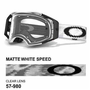 OAKLEY AIRBRAKE - MATTE WHITE SPEED MX GOGGLES WITH CLEAR LENS