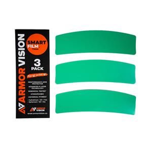 ARMOR VISION 75MM SMARTFILM RACING VISOR PROTECTOR (PACK OF 3) DESIGNED FOR CYLINDRICAL VISORS WILL NOT WORK WITH