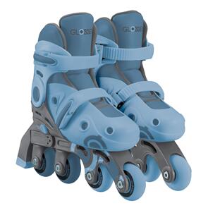 GLOBBER LEARNING INLINE SKATES 2IN1 FOR TODDLERS: SIZE 26-29 - ASH BLUE