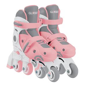GLOBBER LEARNING INLINE SKATES 2IN1 FOR TODDLERS: SIZE 26-29 - PASTEL PINK
