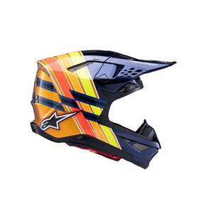 ALPINESTARS 2025 SUPERTECH S-M10 TLD EDITION DARK BLUE/ORANGE/YELLOW FLUORO/RED GLOSS