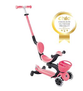 GLOBBER GO UP BABY LIGHTS 360 - PASTEL PINK/ DEEP PASTEL PINK