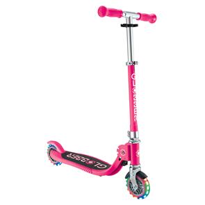 GLOBBER FLOW FOLDABLE JUNIOR WITH LIGHTS - PASTEL PINK/ FUCHSIA